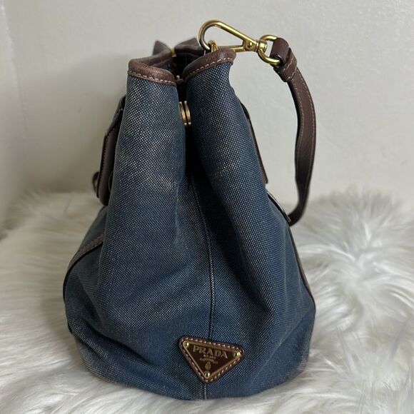 💯Authentic Prada Canapa in Denim🍀 - Picture 3 of 17
